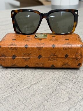 MCM Men's Tortoiseshell Frame Sunglasses with Case